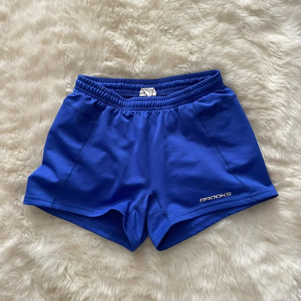 Brooks spandex shorts blue size small s athletic volleyball running💙🤍